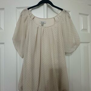 Elegant Cream Polka Dot Blouse